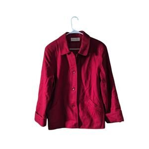 SANDRO Wool single breasted pea coat  Women's Size 12 in Red